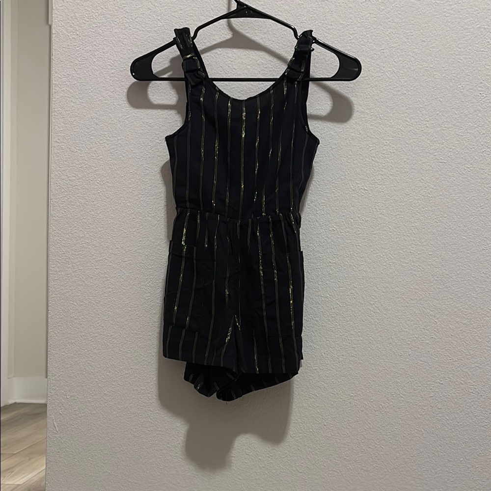 Black and Gold Striped Kids One Piece